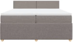 vidaXL Κρεβάτι Boxspring με Στρώμα Taupe 200x200 εκ. Υφασμάτινο