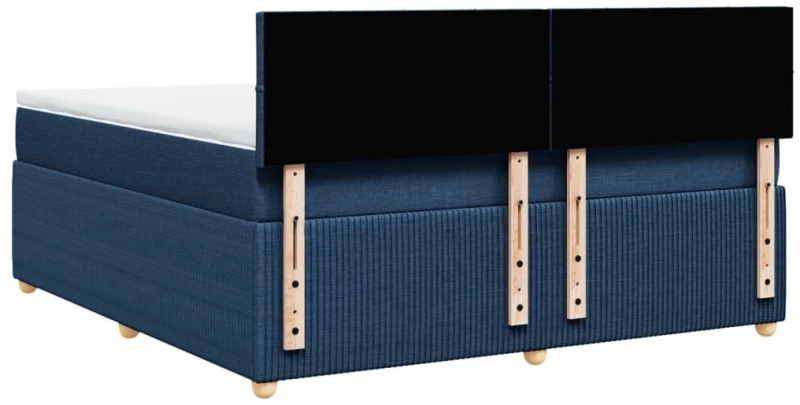 vidaXL Κρεβάτι Boxspring με Στρώμα Μπλε 180x200 εκ. Υφασμάτινο