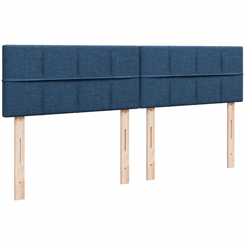 vidaXL Κρεβάτι Boxspring με Στρώμα Μπλε 180x200 εκ. Υφασμάτινο
