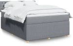 vidaXL Κρεβάτι Boxspring με Στρώμα Ανοιχτό Γκρι 140x200 εκ. Υφασμάτινο