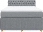 vidaXL Κρεβάτι Boxspring με Στρώμα Ανοιχτό Γκρι 140x200 εκ. Υφασμάτινο