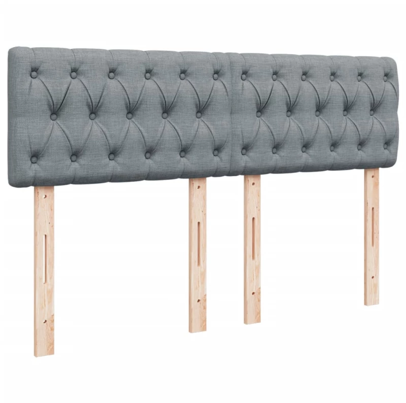 vidaXL Κρεβάτι Boxspring με Στρώμα Ανοιχτό Γκρι 140x200 εκ. Υφασμάτινο