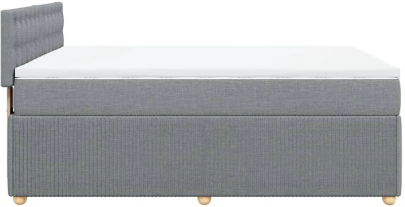 vidaXL Κρεβάτι Boxspring με Στρώμα Ανοιχτό Γκρι 140x200 εκ. Υφασμάτινο