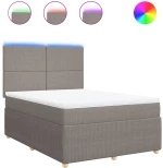 vidaXL Κρεβάτι Boxspring με Στρώμα Taupe 140x200 εκ. Υφασμάτινο