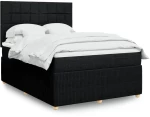 vidaXL Κρεβάτι Boxspring με Στρώμα Μαύρο 140x200 εκ. Υφασμάτινο