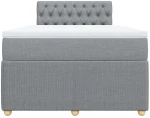 vidaXL Κρεβάτι Boxspring με Στρώμα Ανοιχτό Γκρι 120x200 εκ. Υφασμάτινο