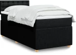 vidaXL Κρεβάτι Boxspring με Στρώμα Μαύρο 100 x 200 εκ. Υφασμάτινο
