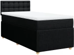 vidaXL Κρεβάτι Boxspring με Στρώμα Μαύρο 100 x 200 εκ. Υφασμάτινο