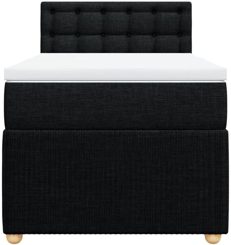 vidaXL Κρεβάτι Boxspring με Στρώμα Μαύρο 100 x 200 εκ. Υφασμάτινο