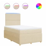 vidaXL Κρεβάτι Boxspring με Στρώμα Κρεμ 120x200 εκ. Υφασμάτινο