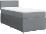 vidaXL Κρεβάτι Boxspring με Στρώμα Ανοιχτό Γκρι 100x200 εκ. Υφασμάτινο