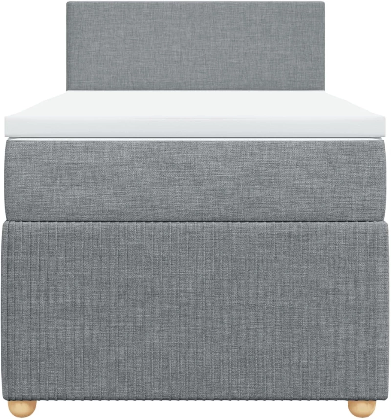 vidaXL Κρεβάτι Boxspring με Στρώμα Ανοιχτό Γκρι 100x200 εκ. Υφασμάτινο