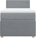 vidaXL Κρεβάτι Boxspring με Στρώμα Ανοιχτό Γκρι 100x200 εκ. Υφασμάτινο