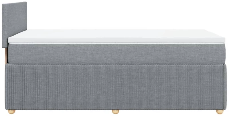 vidaXL Κρεβάτι Boxspring με Στρώμα Ανοιχτό Γκρι 100x200 εκ. Υφασμάτινο
