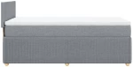 vidaXL Κρεβάτι Boxspring με Στρώμα Ανοιχτό Γκρι 100x200 εκ. Υφασμάτινο