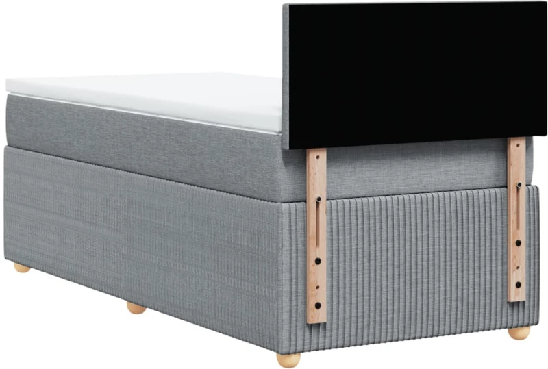 vidaXL Κρεβάτι Boxspring με Στρώμα Ανοιχτό Γκρι 100x200 εκ. Υφασμάτινο