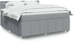 vidaXL Κρεβάτι Boxspring με Στρώμα Ανοιχτό Γκρι 180x200 εκ. Υφασμάτινο