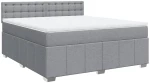 vidaXL Κρεβάτι Boxspring με Στρώμα Ανοιχτό Γκρι 180x200 εκ. Υφασμάτινο