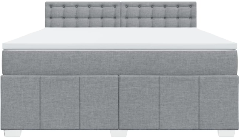 vidaXL Κρεβάτι Boxspring με Στρώμα Ανοιχτό Γκρι 180x200 εκ. Υφασμάτινο