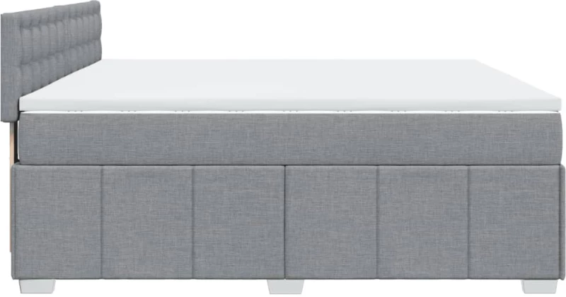 vidaXL Κρεβάτι Boxspring με Στρώμα Ανοιχτό Γκρι 180x200 εκ. Υφασμάτινο