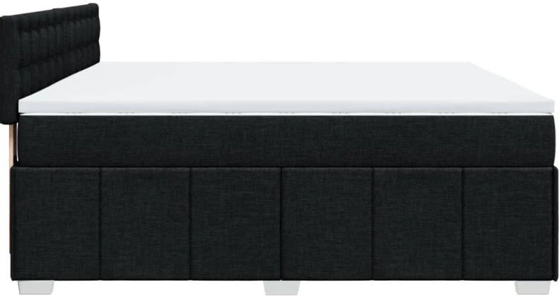 vidaXL Κρεβάτι Boxspring με Στρώμα Μαύρο 180x200 εκ. Υφασμάτινο