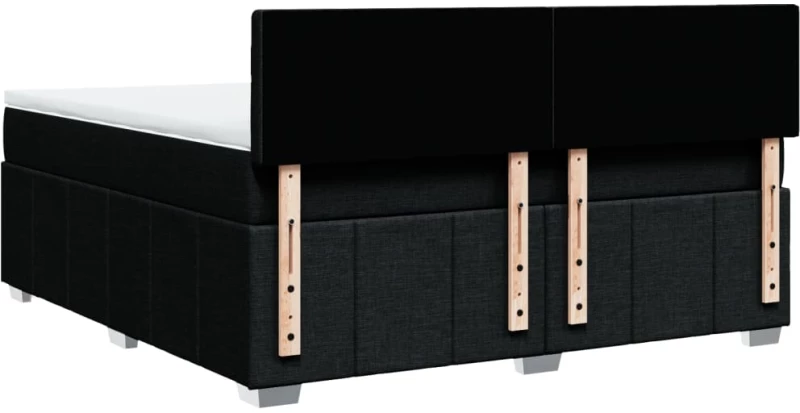 vidaXL Κρεβάτι Boxspring με Στρώμα Μαύρο 180x200 εκ. Υφασμάτινο