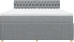 vidaXL Κρεβάτι Boxspring με Στρώμα Ανοιχτό Γκρι 180x200 εκ. Υφασμάτινο