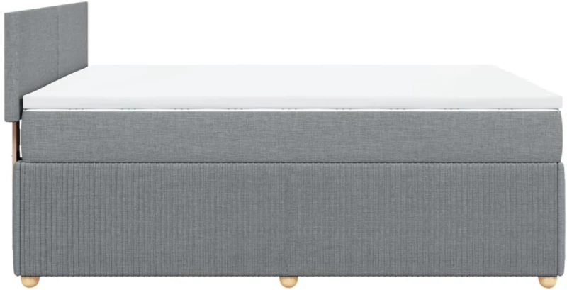 vidaXL Κρεβάτι Boxspring με Στρώμα Ανοιχτό Γκρι 140x200 εκ. Υφασμάτινο
