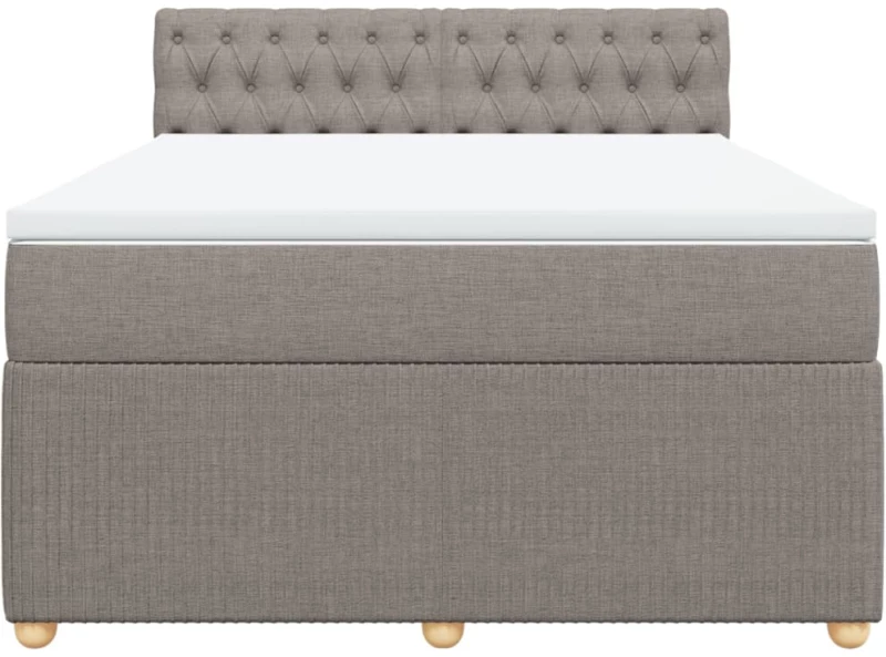 vidaXL Κρεβάτι Boxspring με Στρώμα Taupe 140x200 εκ. Υφασμάτινο