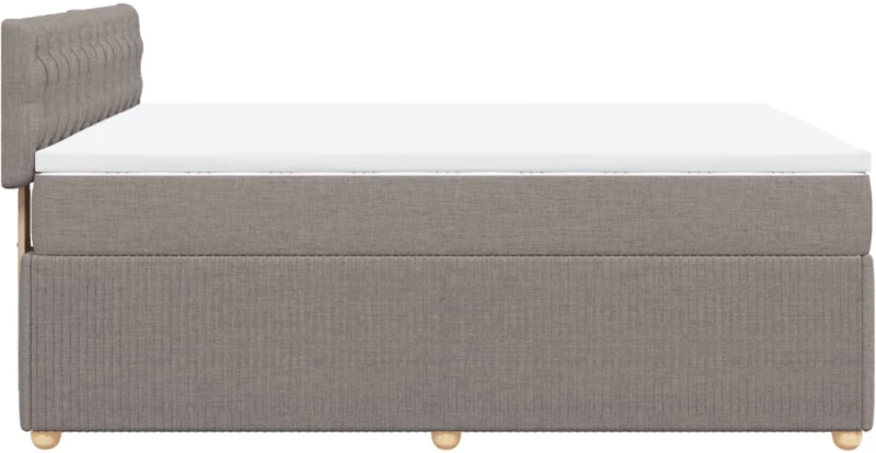 vidaXL Κρεβάτι Boxspring με Στρώμα Taupe 140x200 εκ. Υφασμάτινο