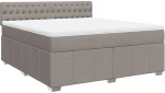 vidaXL Κρεβάτι Boxspring με Στρώμα Taupe 180x200 εκ. Υφασμάτινο