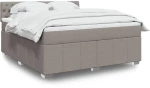 vidaXL Κρεβάτι Boxspring με Στρώμα Taupe 180x200 εκ. Υφασμάτινο