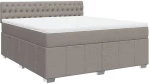 vidaXL Κρεβάτι Boxspring με Στρώμα Taupe 180x200 εκ. Υφασμάτινο