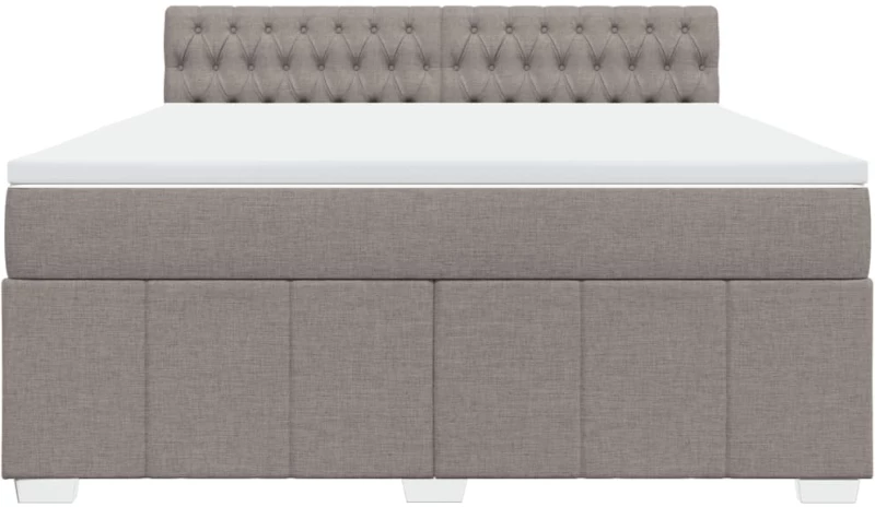 vidaXL Κρεβάτι Boxspring με Στρώμα Taupe 180x200 εκ. Υφασμάτινο