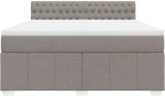 vidaXL Κρεβάτι Boxspring με Στρώμα Taupe 180x200 εκ. Υφασμάτινο