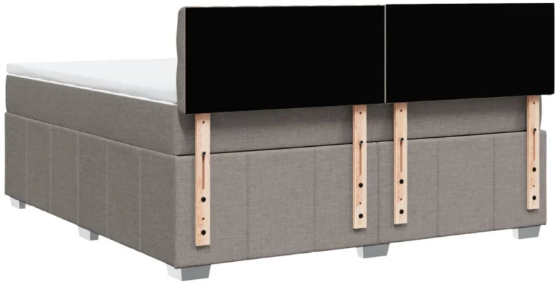 vidaXL Κρεβάτι Boxspring με Στρώμα Taupe 180x200 εκ. Υφασμάτινο