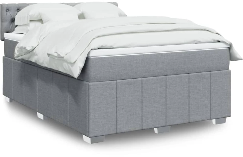 vidaXL Κρεβάτι Boxspring με Στρώμα Αν. Πράσινο 160x200εκ Υφασμάτινο