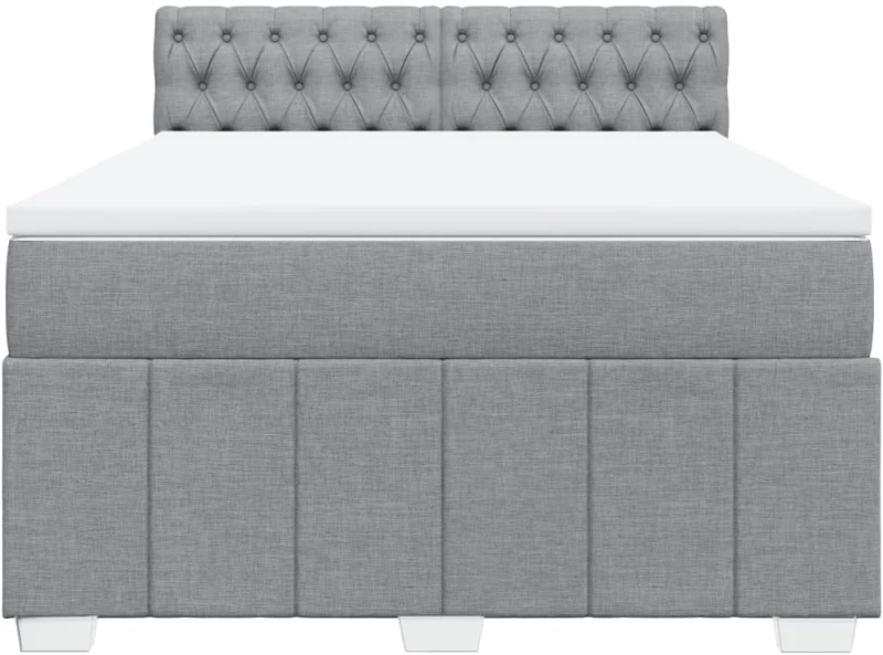 vidaXL Κρεβάτι Boxspring με Στρώμα Αν. Πράσινο 160x200εκ Υφασμάτινο