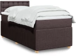 vidaXL Κρεβάτι Boxspring με Στρώμα Σκούρο Καφέ 90x200 εκ. Υφασμάτινο