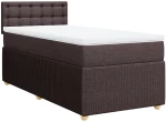 vidaXL Κρεβάτι Boxspring με Στρώμα Σκούρο Καφέ 90x200 εκ. Υφασμάτινο