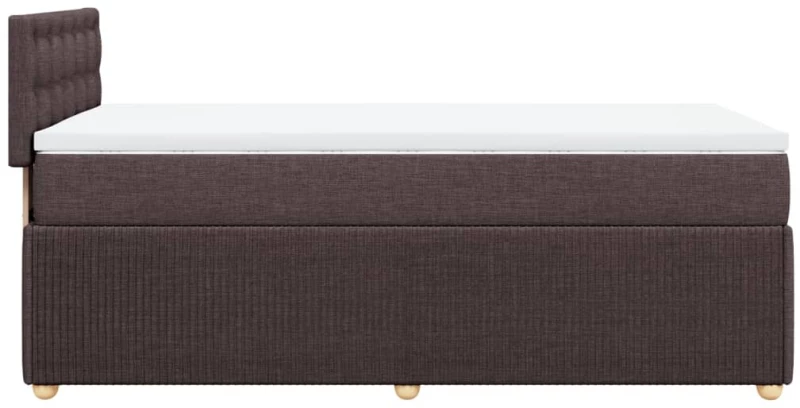 vidaXL Κρεβάτι Boxspring με Στρώμα Σκούρο Καφέ 90x200 εκ. Υφασμάτινο