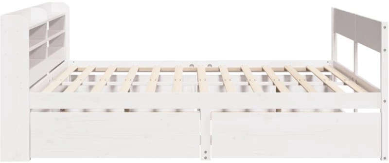 vidaXL Σκελετός Κρεβ. Χωρίς Στρώμα Λευκό 150x200 εκ Μασίφ Πεύκο