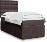 vidaXL Κρεβάτι Boxspring με Στρώμα Σκούρο Καφέ 90x200 εκ. Υφασμάτινο