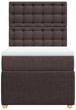 vidaXL Κρεβάτι Boxspring με Στρώμα Σκούρο Καφέ 90x200 εκ. Υφασμάτινο