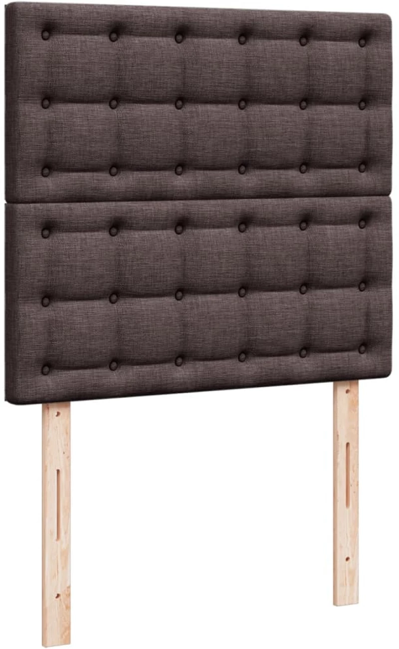 vidaXL Κρεβάτι Boxspring με Στρώμα Σκούρο Καφέ 90x200 εκ. Υφασμάτινο