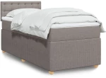 vidaXL Κρεβάτι Boxspring με Στρώμα Taupe 100 x 200 εκ. Υφασμάτινο