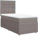 vidaXL Κρεβάτι Boxspring με Στρώμα Taupe 90x200 εκ. Υφασμάτινο