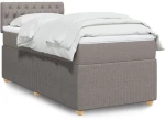 vidaXL Κρεβάτι Boxspring με Στρώμα Taupe 100 x 200 εκ. Υφασμάτινο