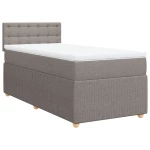 vidaXL Κρεβάτι Boxspring με Στρώμα Taupe 90x200 εκ. Υφασμάτινο