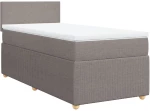 vidaXL Κρεβάτι Boxspring με Στρώμα Taupe 90x200 εκ. Υφασμάτινο